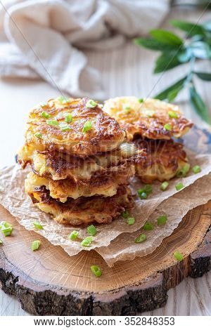 Draniki - Potato Fritters Pancakes With A Chive