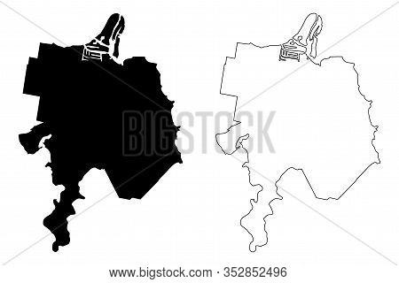 Port Macquarie City, New South Wales (commonwealth Of Australia, Australia City) Map Vector Illustra