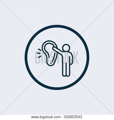 Ear Listening Icon. Outline Ear Listening Vector Icon For Web Design Isolated On White Background