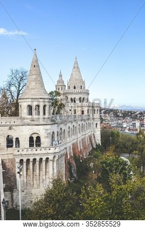 Budapest, Hungary - Nov 6, 2019: Fishermans Bastion In The Hungarian Capital. One Of The Most Popula