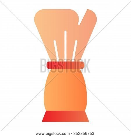 Shaving Brush Flat Icon. Barber Vector Illustration Isolated On White. Brush For Shave Gradient Styl