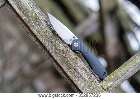Beautiful Photo Of A Knife. Art Photo Of A Knife. Knife In The Window.