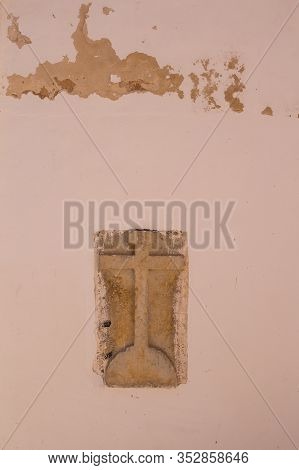 Old Stone Cross With Letters Inri (iesus Nazarenus Rex Iudaeorum - Jesus From Nazarath, King Of The 