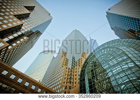 Buildings night view at lowertown Manhattan