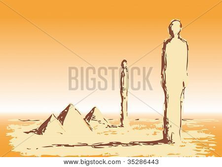 Pirámides y gigante