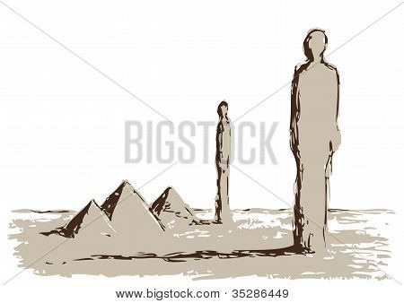 Pirámides y gigante