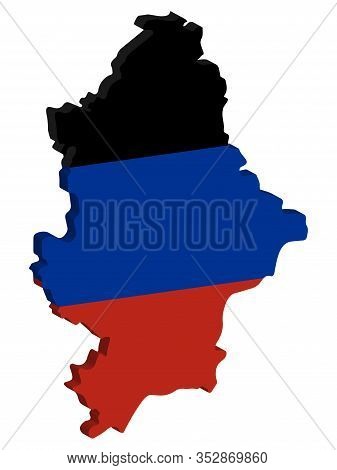 Donetsk Peoples Republic Map Flag Vector 3d