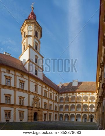 Graz, Austria - October 14, 2019: Interior Courtyard Of Eggenberg Palace, The Most Significant Baroq