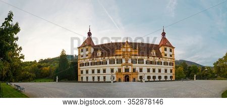 Graz, Austria - October 14, 2019: Interior Courtyard Of Eggenberg Palace, The Most Significant Baroq