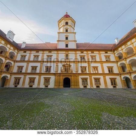 Graz, Austria - October 14, 2019: Interior Courtyard Of Eggenberg Palace, The Most Significant Baroq
