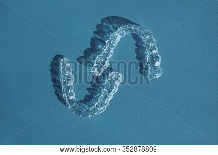 Inivisalign Plastic Braces Dentisry Retainers Or Aligner. A Way To Have A Beautiful Smile, Straighte