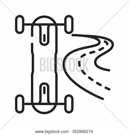 Freeboarding Black Line Icon. Form Of Skateboarding. Pictogram For Web Page, Mobile App, Promo. Ui U