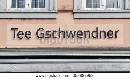 Trier, Germany - September 13, 2019: Tee Gschwendner Logo On A House Facade In Trier. Specialty Shop