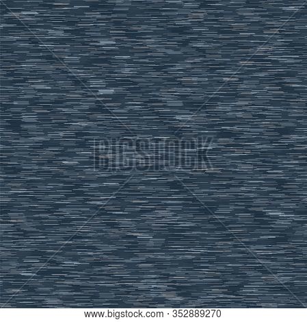 Classic Blue Denim Marl Vector Seamless Pattern. Heathered Jeans Camouflage Effect. Dark Indigo Spac