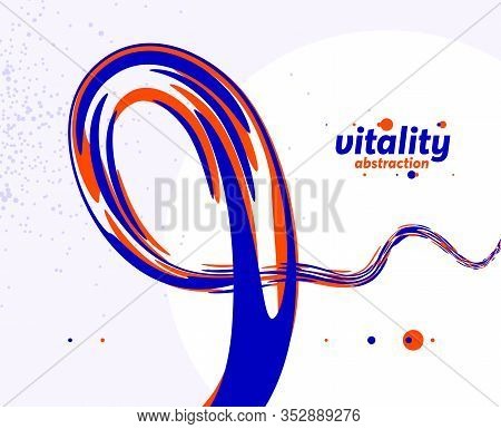 Flowing Fluid 3d Dimensional Abstract Vector Shape, Dynamic Design Element Background, Energy Flowin