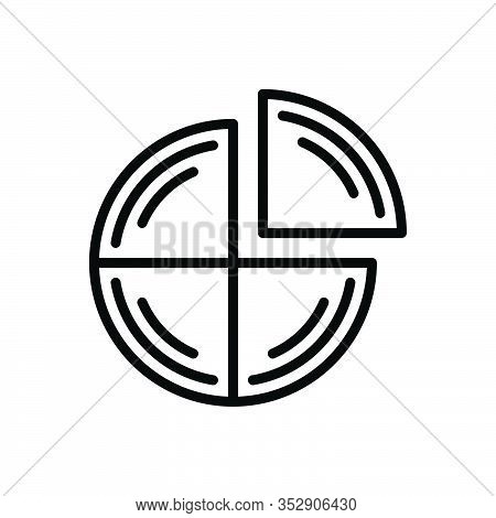 Black Line Icon For Quarter Analysis Bar Chart Presentation Quarterly Statistics Graphic Fourth Part