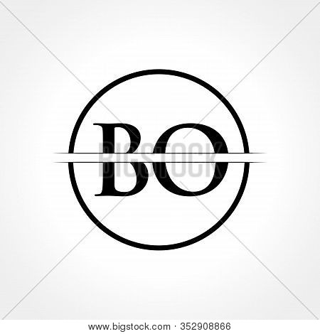 Initial Black Letter Bo Logo With Creative Circle Typography Vector Template. Creative Abstract Lett