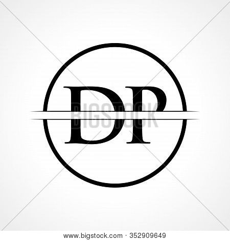 Initial Dp Letter Logo Design Vector Template With Black Color. Dp Logo Design