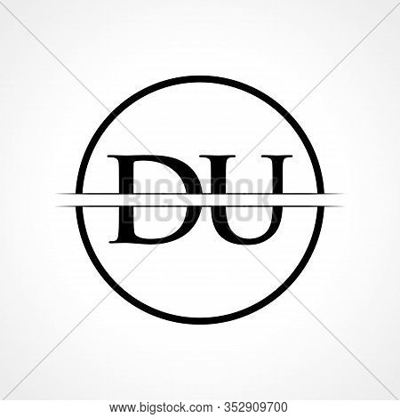 Initial Du Letter Logo Design Vector Template With Black Color. Du Logo Design