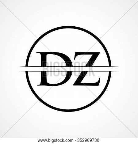 Initial Dz Letter Logo Design Vector Template With Black Color. Dz Logo Design