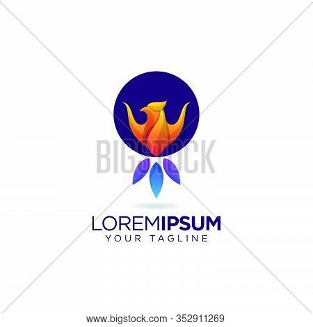 Abstract Business Eagle Bird Phoenix Logo Design Vector Isolate On White Background