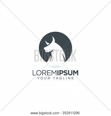 Abstract Business Head Bull Logo Design Vector Isolate On White Background