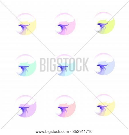 Set Of Abstract Eagle Logo Design Vector Template