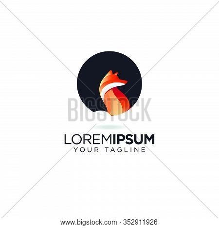 Business Fox Logo Design Vector Isolate On White Background