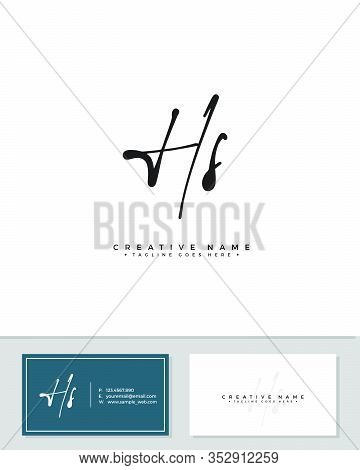 H S Hs Initial Logo Signature Vector. Handwriting Concept Logo.