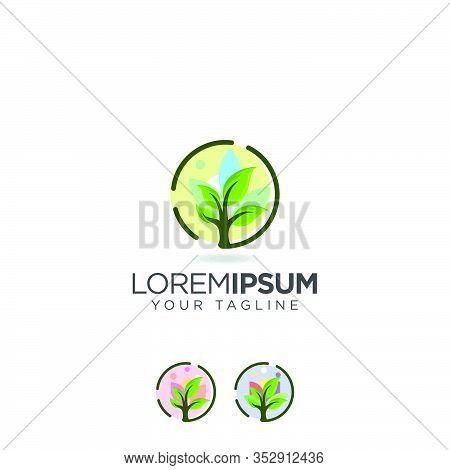 Abstract Nature Tree Logo Design Vector Isolated On White Background