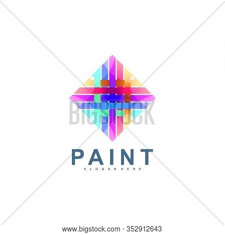 Abstract Shape Geometric Shape Paint Logo Design Vector Isolated On White Background