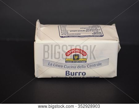 Turin - Feb 2020: Centrale Del Latte Butter Packet