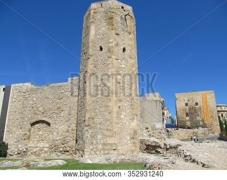 Tarragona, Spain. View Of Tower Part Of The Roman Circus Of Tarraco Circo Romano De Tarraco