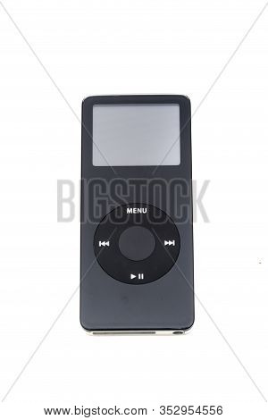 London, United Kingdom - February 24th 2020. 
An Apple Ipod Nano Isolated On A White Backgrond