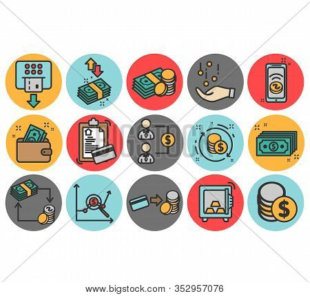 Simple Collection Of Auction Related Line Icons. Thin Line Vector Set Of Signs For Infographic. Mone
