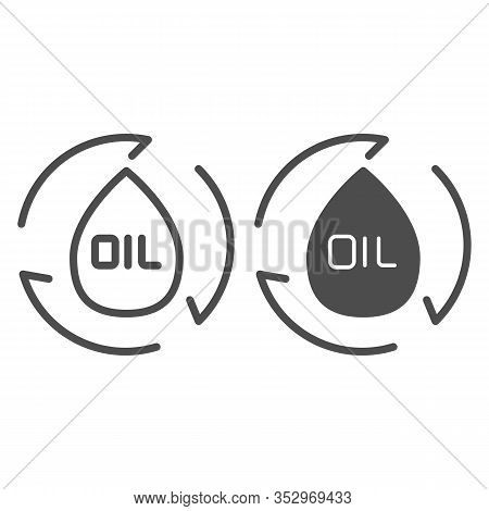 Drop With Arrows Line And Solid Icon. Chemical Droplet And Arrow, Oil And Gas Logo. Fuel Industry Ve