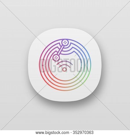 Nfc Microchip App Icon. Near Field Communication. Rfid Transponder. Ui Ux User Interface. Nfc Tag. C