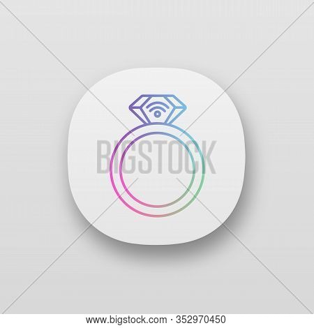 Nfc Ring App Icon. Near Field Communication. Rfid Transponder. Ui Ux User Interface. Web Or Mobile A