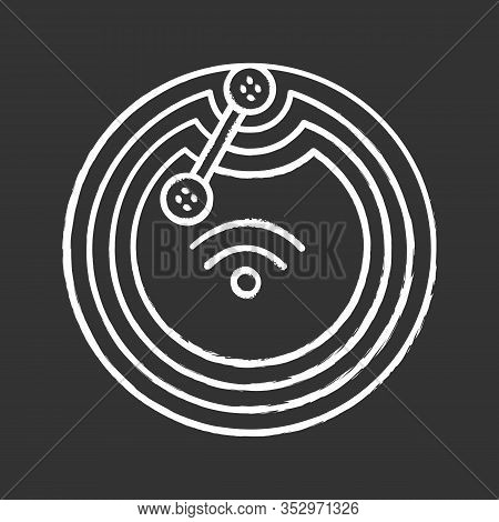 Nfc Microchip Chalk Icon. Near Field Communication. Rfid Transponder. Nfc Tag. Contactless Technolog