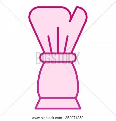 Shaving Brush Flat Icon. Barber Vector Illustration Isolated On White. Brush For Shave Gradient Styl