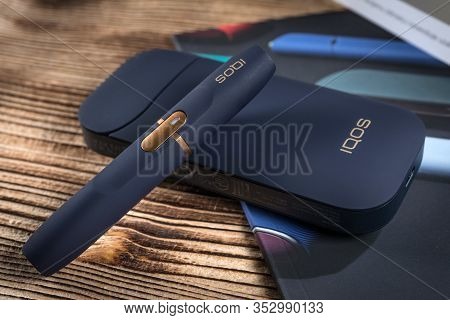 Katowice, Poland - February 26, 2020: Heating Tobacco System Iqos. Iqos Philip Morris Tobacco Produc