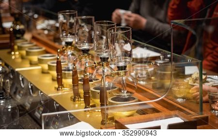 Shanghai, China - January 11, 2020: A Starbucks Coffee Machine For Their Customer At The Starbucks R