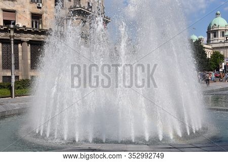 Fountain On Nikola Pasic Square In Belgrade