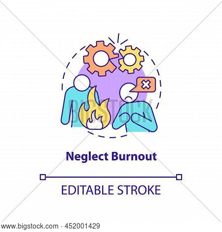 Neglect Burnout Concept Icon. Feeling Incompetent. Type Of Burnout Abstract Idea Thin Line Illustrat