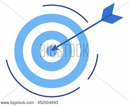 Arrow, Dart Hitting Target, Aim. Goal Achievement, Success, Leadership Concept. Winning Competition,
