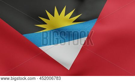 National Flag Of Antigua And Barbuda Waving 3d Render, Republic Of Antigua And Barbuda Flag Textile 