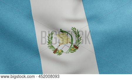 National Flag Of Guatemala Waving 3d Render, Republic Of Guatemala Flag Textile With Maya Blue, Coat