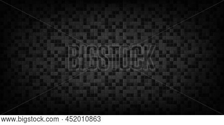 Squares Black Mesh Carbon Dark Carbon Fiber - Vector Illustration