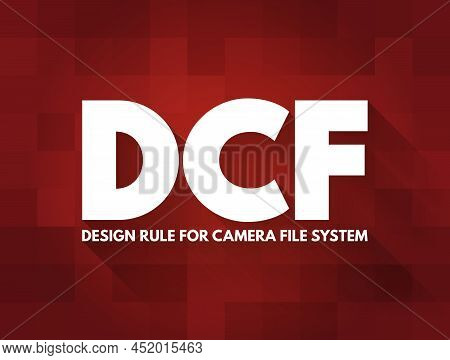 Dcf - Design Rule For Camera File System Acronym, Abbreviation Concept Background