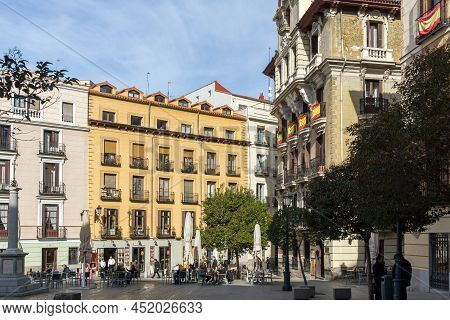 Ramales Square (plaza Ramales) In City Of Madrid, Spain